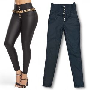 Lowell Jeans Colombia “WOW” Faux Leather Skinny Jeans